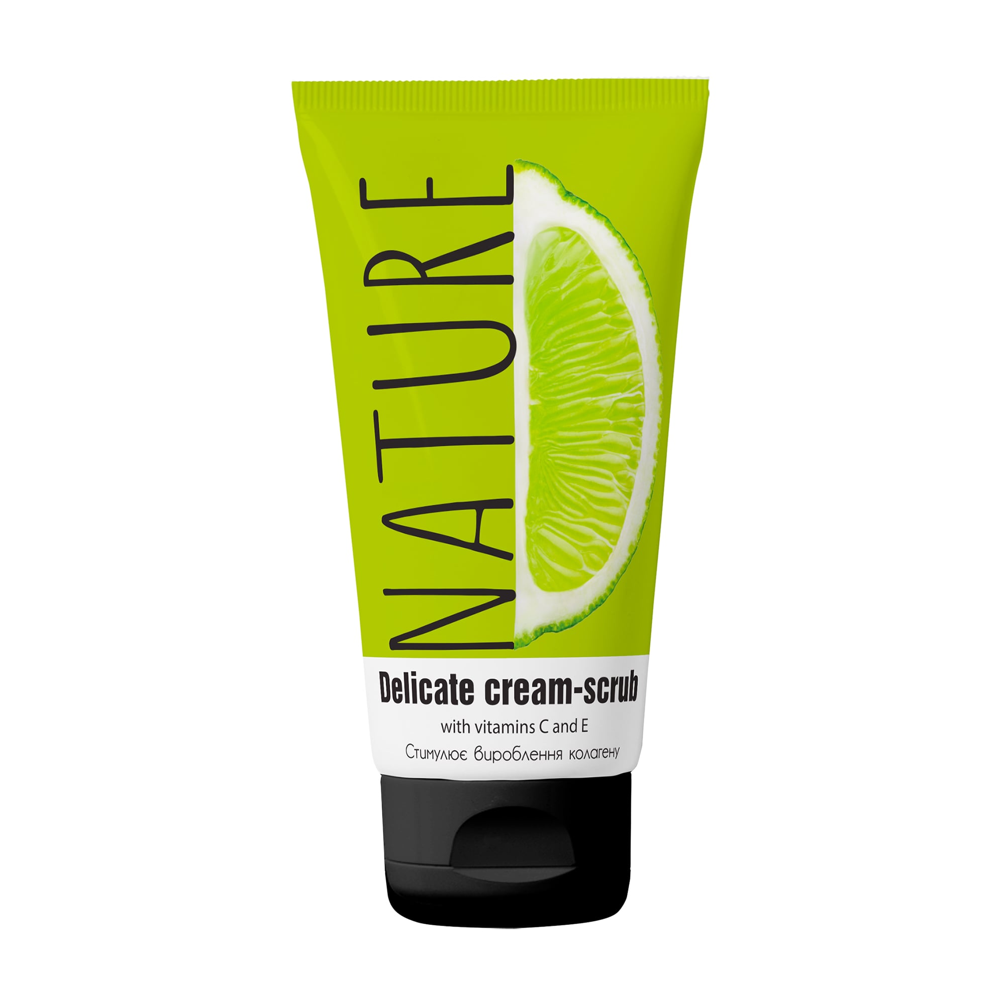 Делікатний крем-скраб для рук та обличчя Bioton Cosmetics Nature Delicate Cream-Scrub з вітамінами С та Е, 50 мл