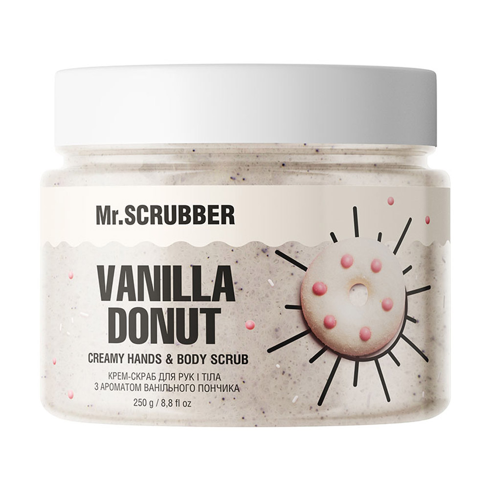 Крем-скраб для рук і тіла Mr.Scrubber Creamy Hands &amp; Body Scrub Vanilla Donut з ароматом ванільного пончика, 250 г